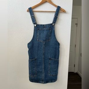 Mango Denim Pinafore Overall Dress